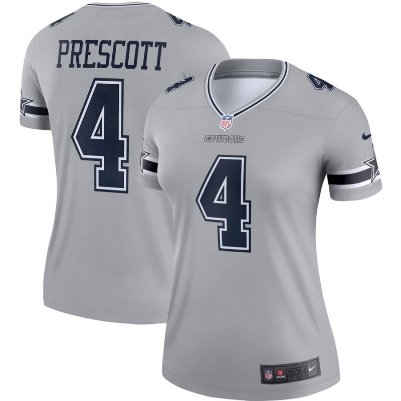 women Dallas Cowboys #4 Prescott Nike grey Limited NFL Jersey